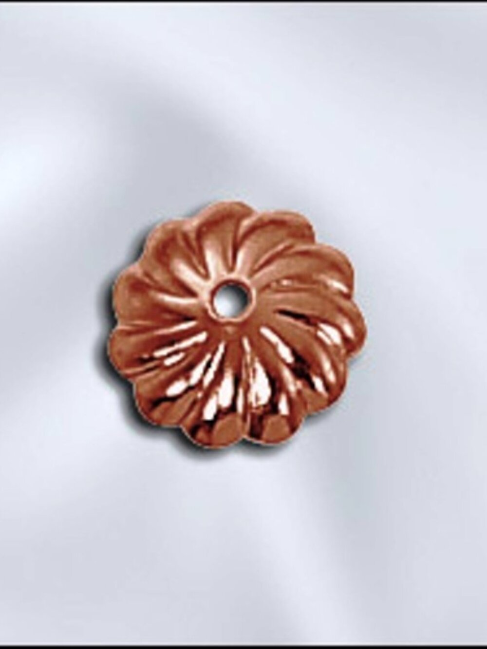 Three Hundred (300) Fluted Copper-plated 7mm BEAD CAPS - Pretty!